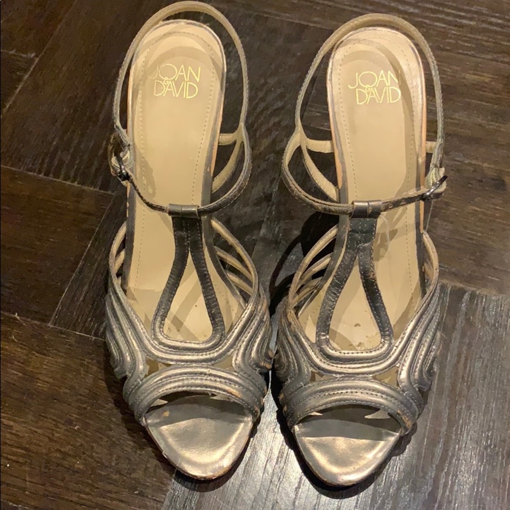 Silver leather Joan & David sandals
